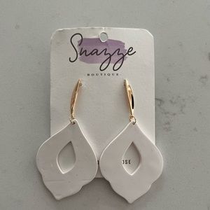 White and Gold Earrings